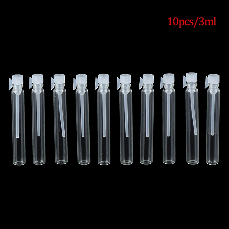 Szklane fiolki na perfumy i próbki 1/2/3 ml — 10 sztuk Jasnożółty