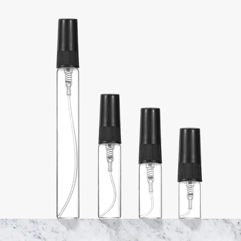 Szklane fiolki do perfum i próbek kosmetycznych — zestaw 50/100 szt. Jasnoszary