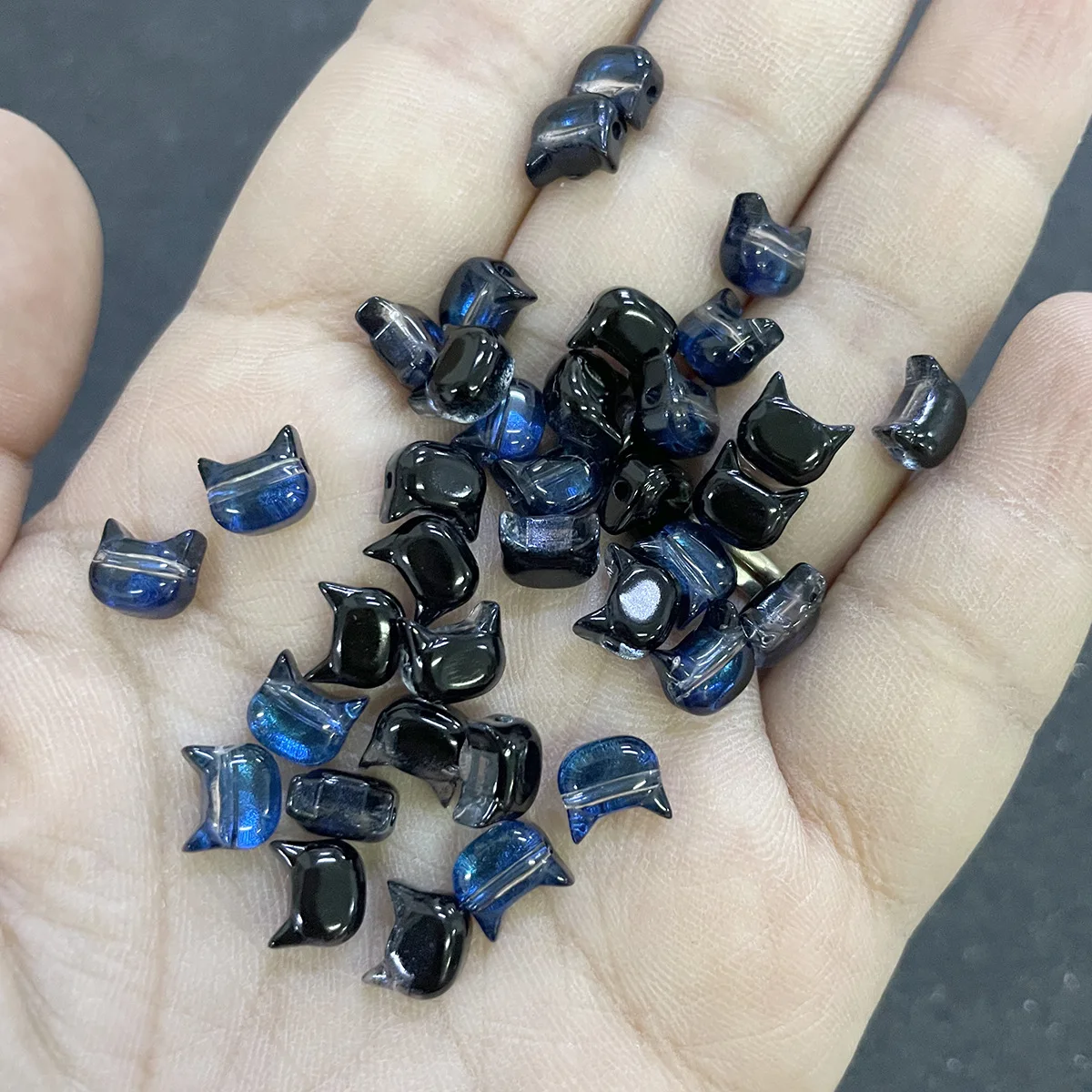 Szklane koraliki głowa kota Lampwork 7 mm (20 szt.) 9