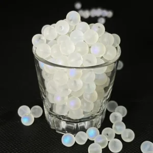 Szklane koraliki okrągłe 8 mm do biżuterii DIY zestaw 60 sztuk Srebrny