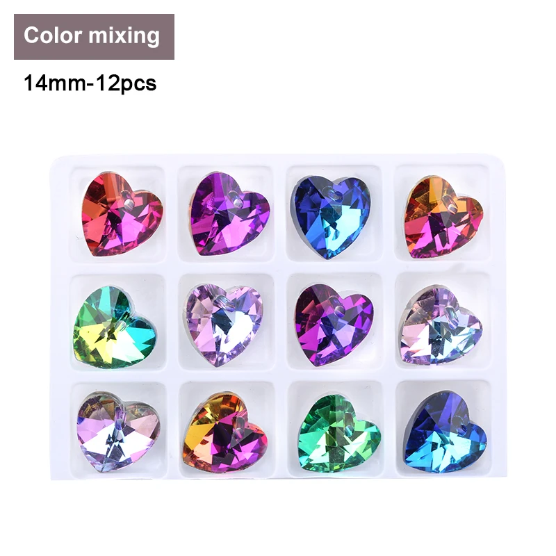 Szklane zawieszki charms serce motyl gwiazda do biżuterii DIY Heart mixed
