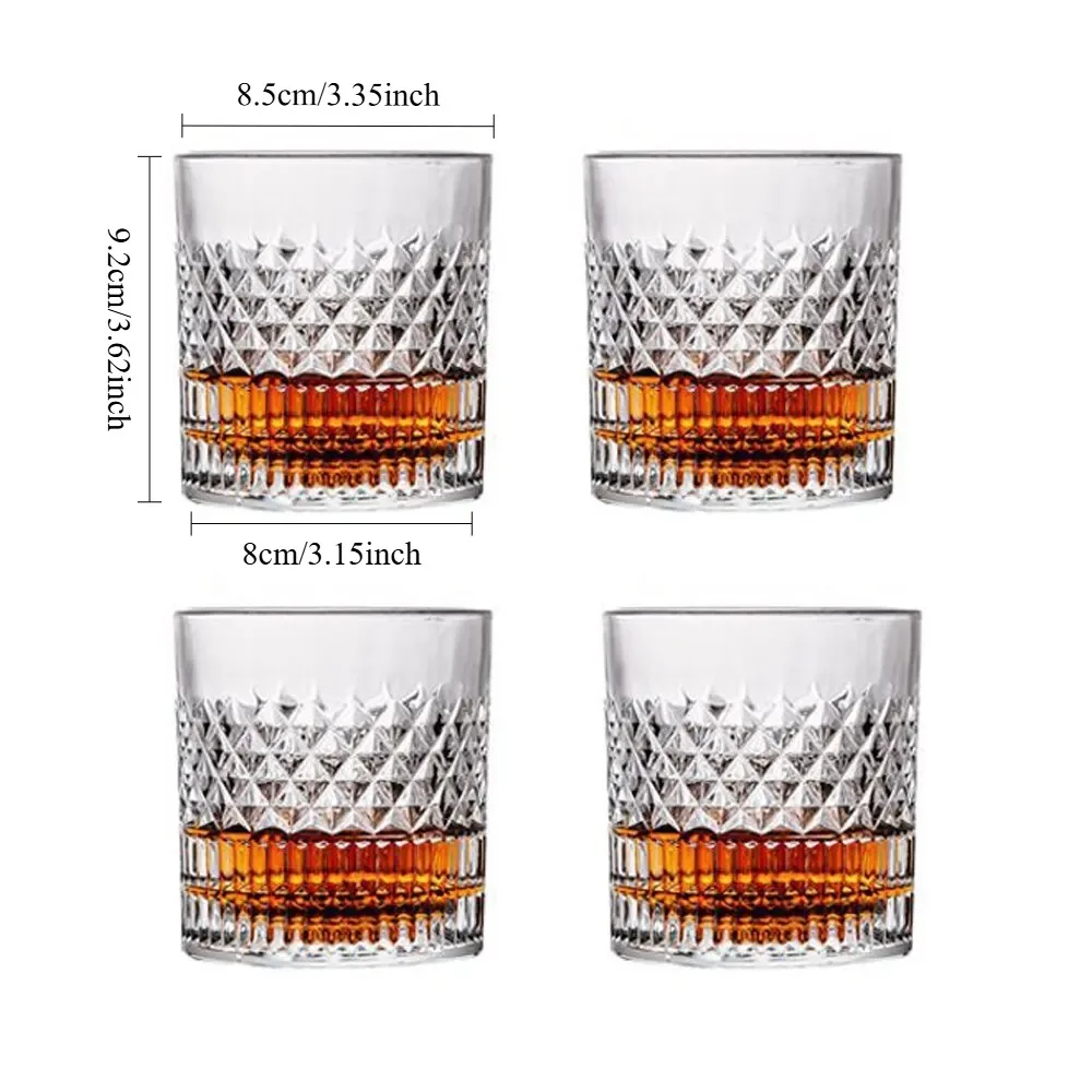 Szklanki do whisky 3D - kryształowy zestaw 5 oz Czerwony
