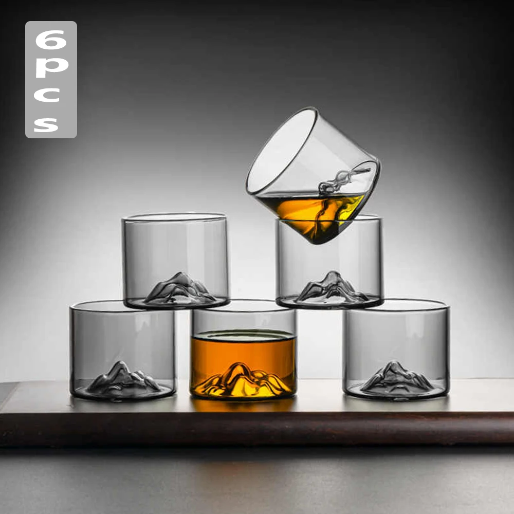 Szklanki do whisky 3D - kryształowy zestaw 5 oz Niebieski