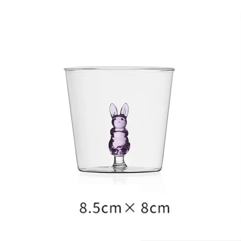 Szklany kubek 3D w kształcie zwierzęcia do kawy i mleka Czarny