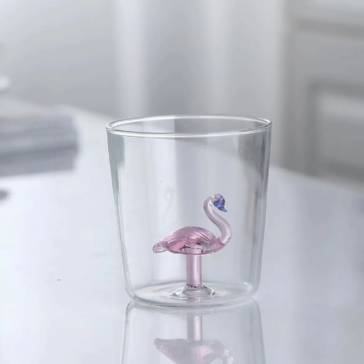Szklany kubek 3D w kształcie zwierzęcia do kawy i mleka Pomarańczowy