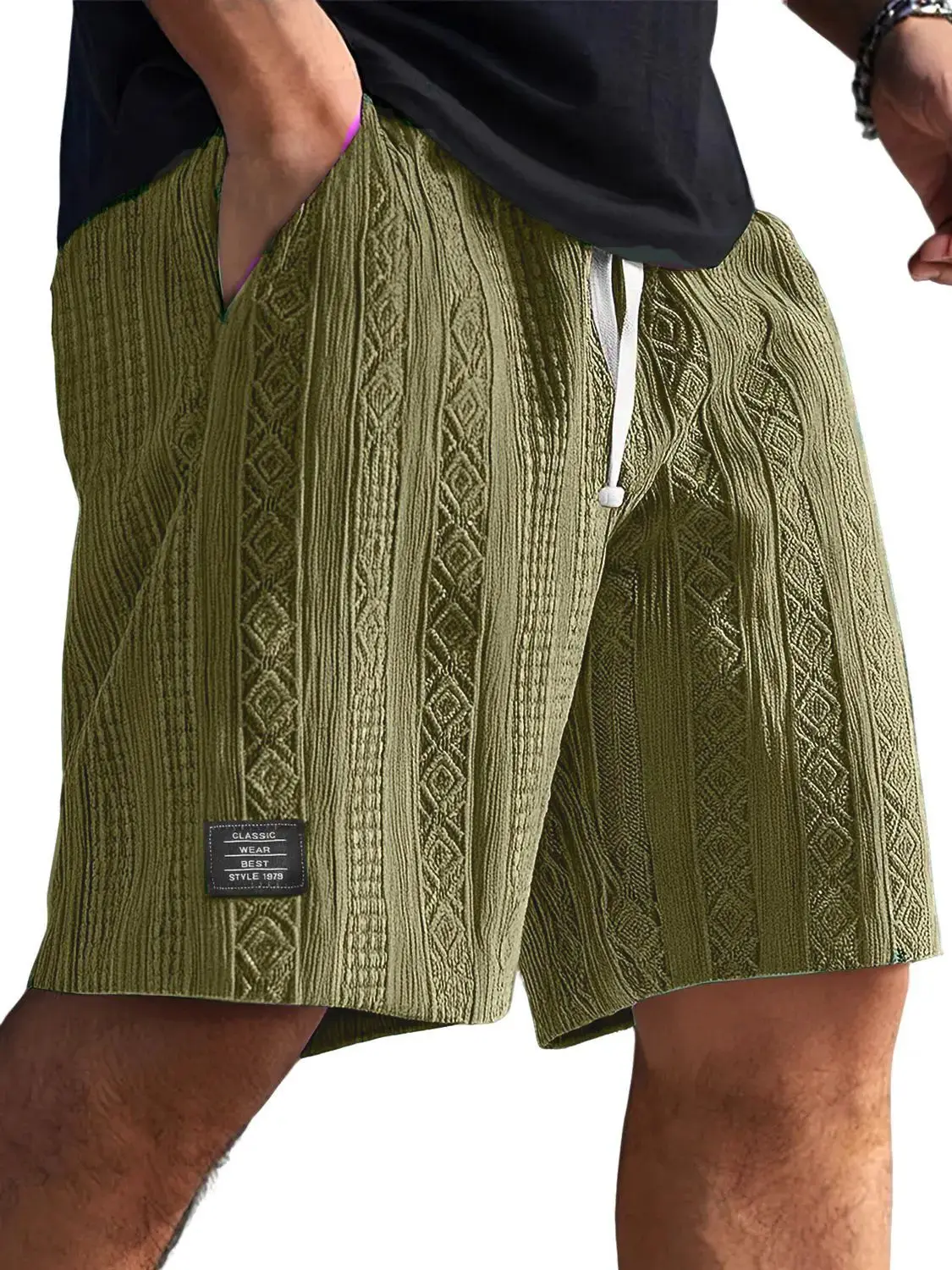 Szorty casualowe męskie Harajuku – streetwear 032 armygreen