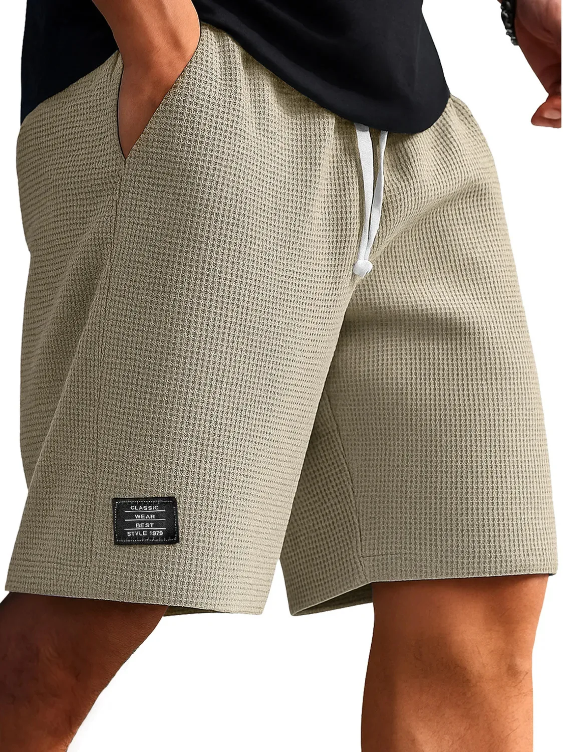 Szorty casualowe męskie Harajuku – streetwear Khaki