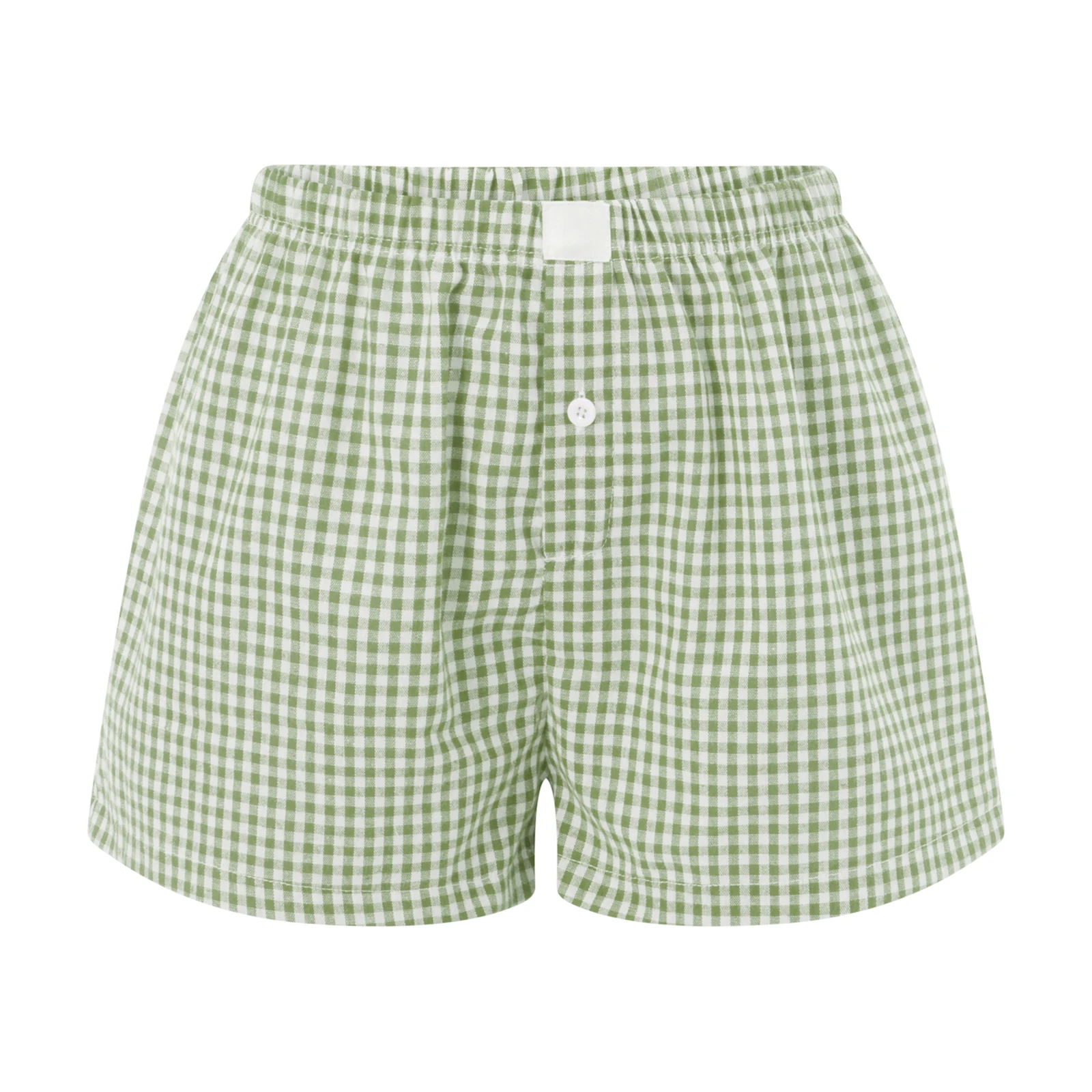 Szorty piżamowe damskie Y2K w kratę i paski Srebrny