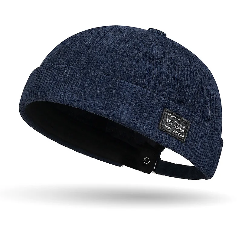 Sztruksowa czapka bez ronda, regulowana czapka jesienna unisex Zanglanse