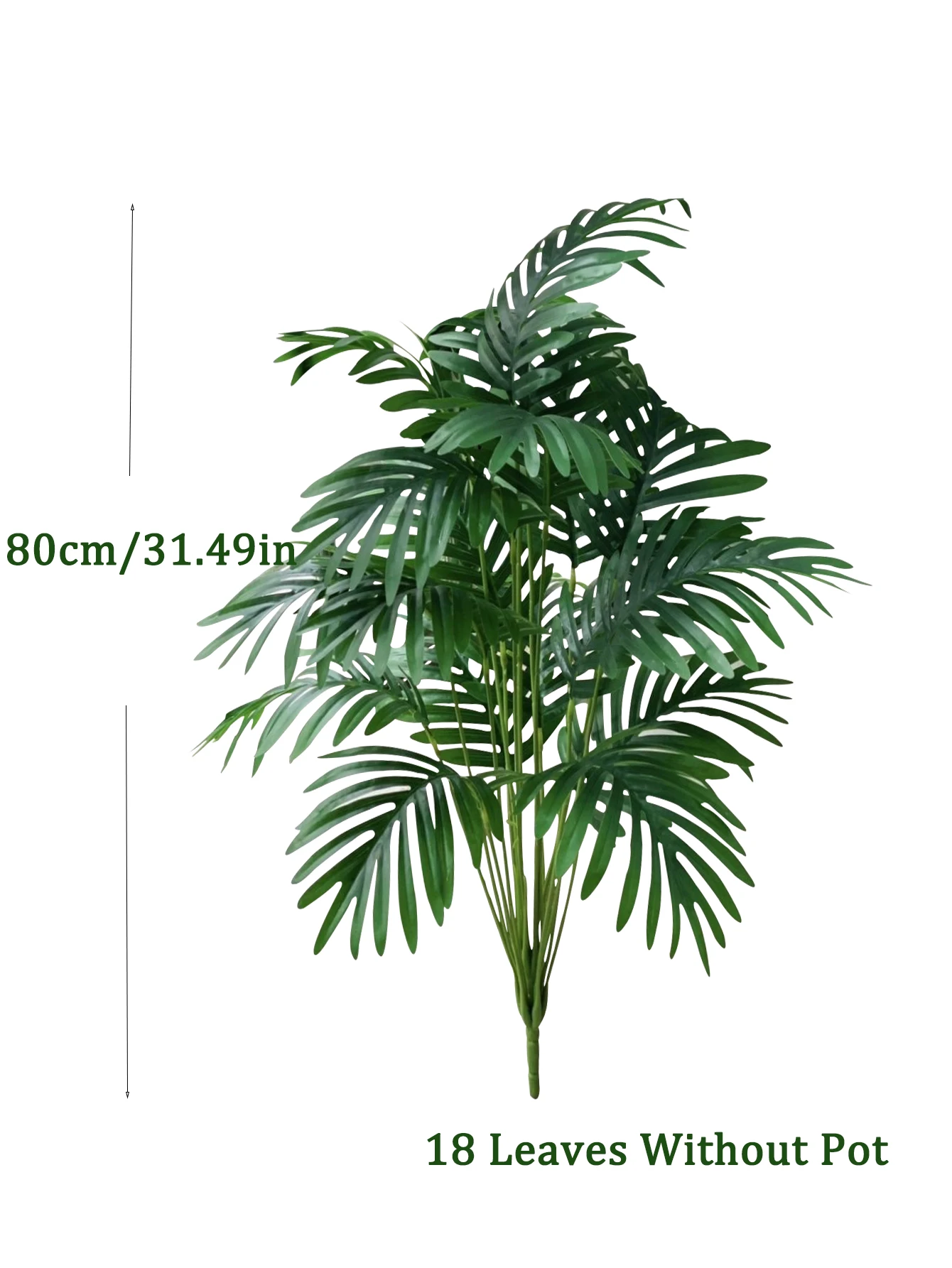 Sztuczna gałąź palmy tropikalnej monstera 70-80 cm do salonu Młynowa biała