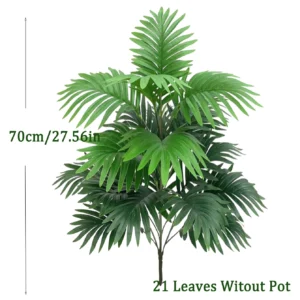Sztuczna gałąź palmy tropikalnej monstera 70-80 cm do salonu Oliwkowy