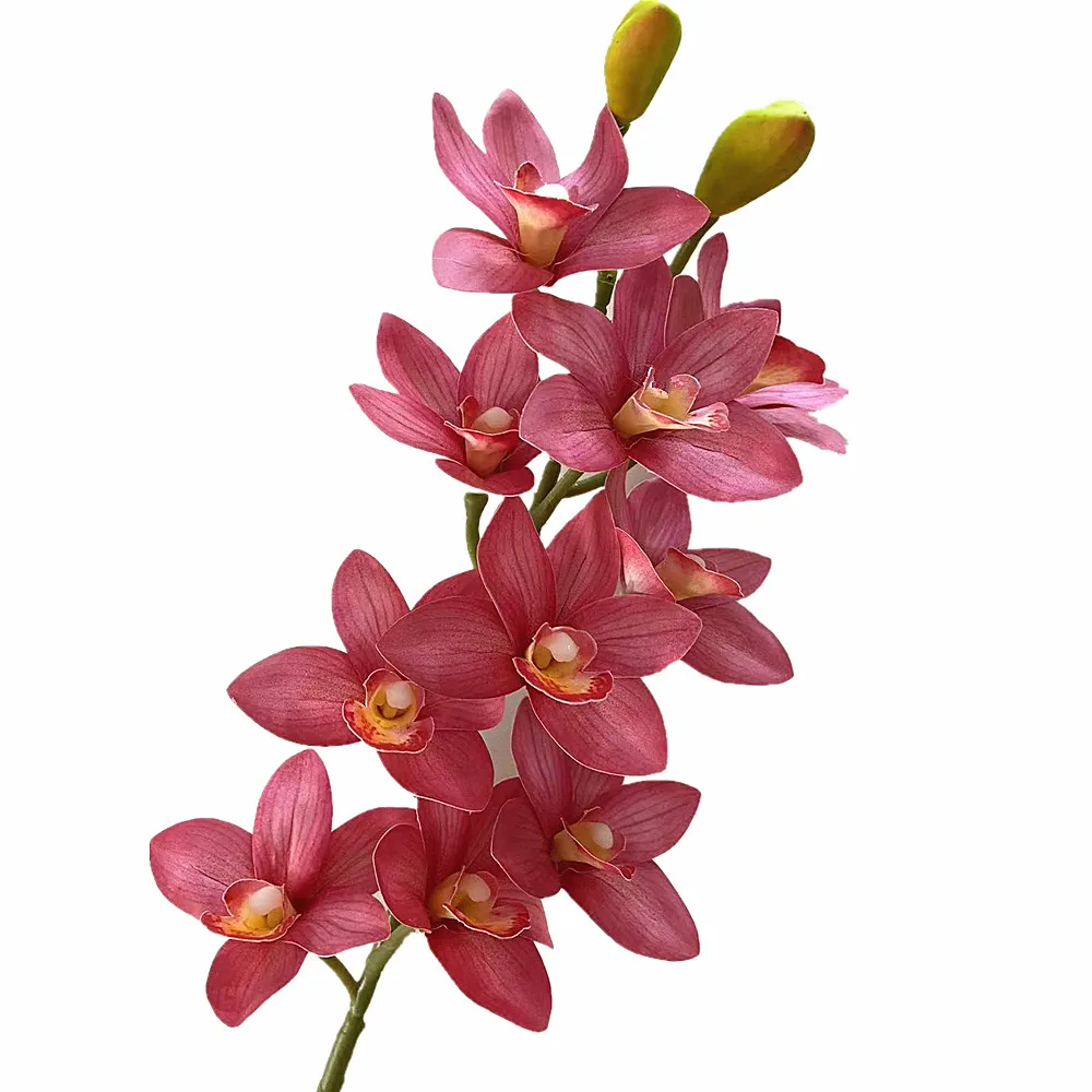 Sztuczna orchidea dekoracyjna — realistyczna gałązka Głęboki róż