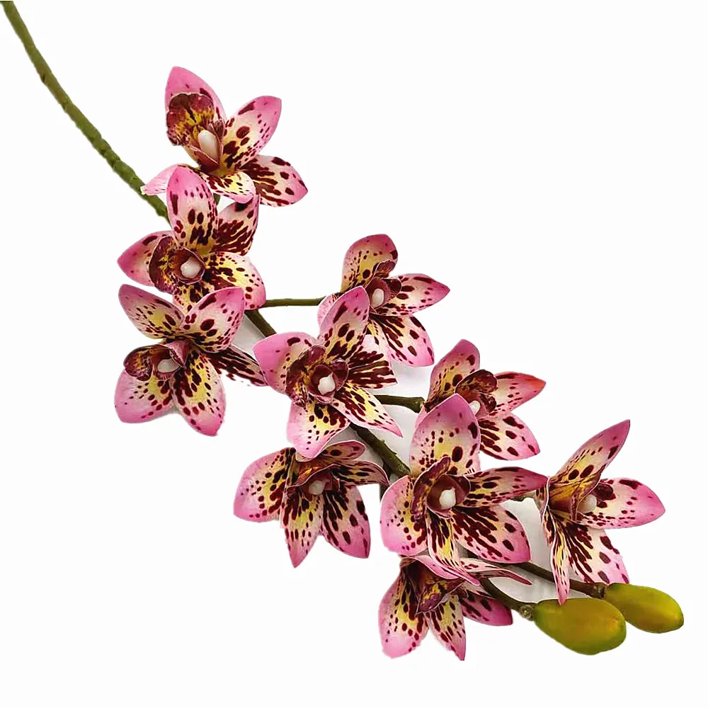 Sztuczna orchidea dekoracyjna — realistyczna gałązka Różowy