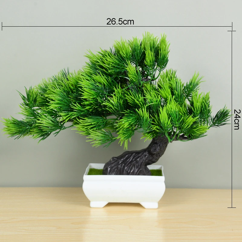 Sztuczne bonsai w doniczce - mała roślina dekoracyjna Bordowy