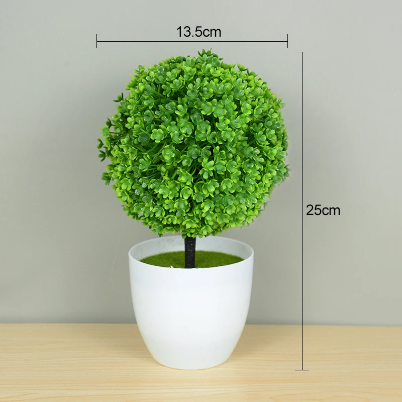 Sztuczne bonsai w doniczce - mała roślina dekoracyjna Khaki