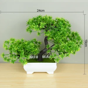Sztuczne bonsai w doniczce - mała roślina dekoracyjna Ciemny szary