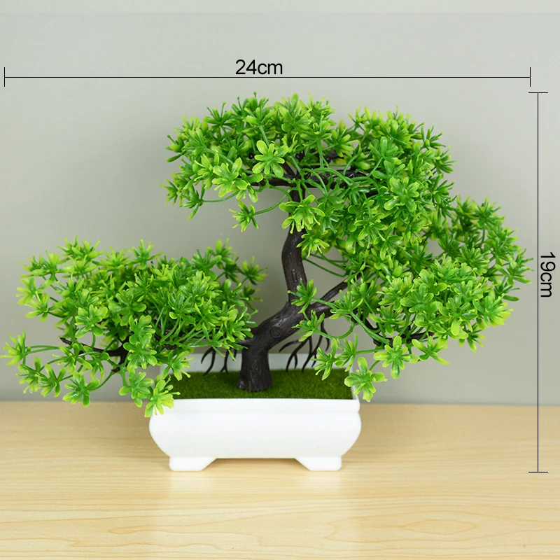 Sztuczne bonsai w doniczce - mała roślina dekoracyjna Ciemny szary