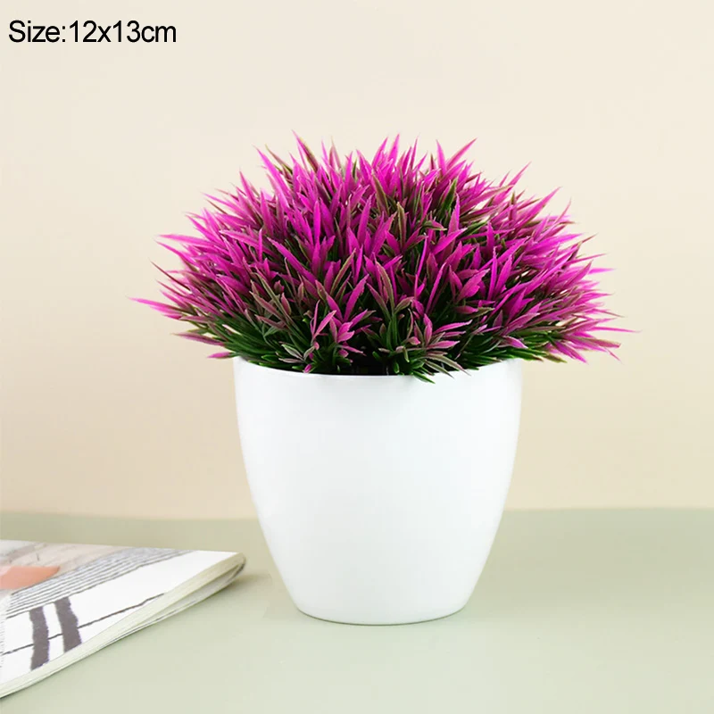 Sztuczne bonsai w doniczce - mała roślina dekoracyjna Fluorescencyjny żółty