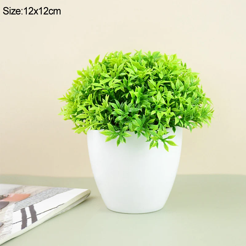 Sztuczne bonsai w doniczce - mała roślina dekoracyjna Młynowa biała