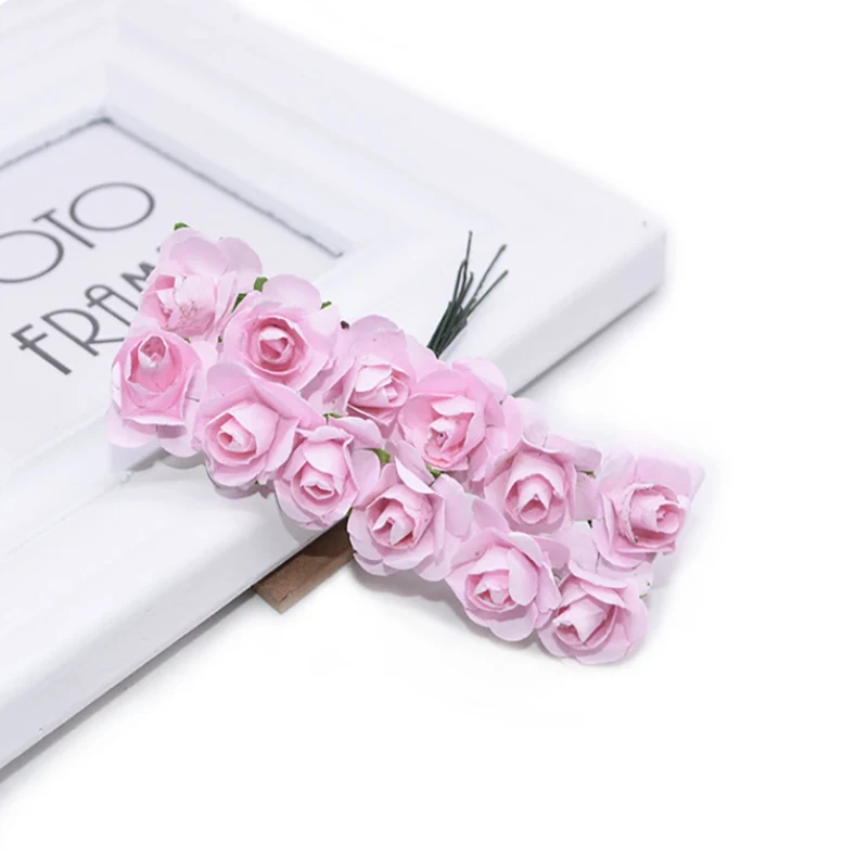 Sztuczne mini różyczki papierowe do scrapbookingu 144 szt. D12