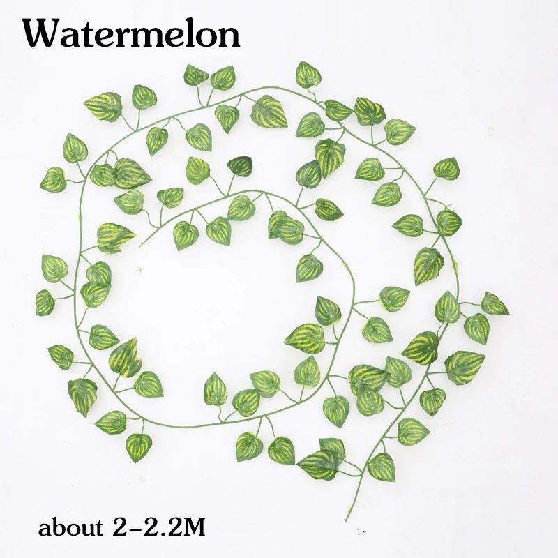 Sztuczne pnącze bluszczu – girlanda z liści do dekoracji 2.2m watermelon