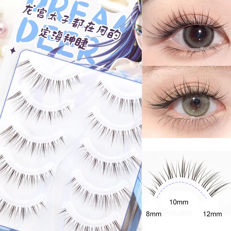 Sztuczne rzęsy 3D kocie oko 5 par — efekt lisa, 11-13 mm Czarny i czerwony