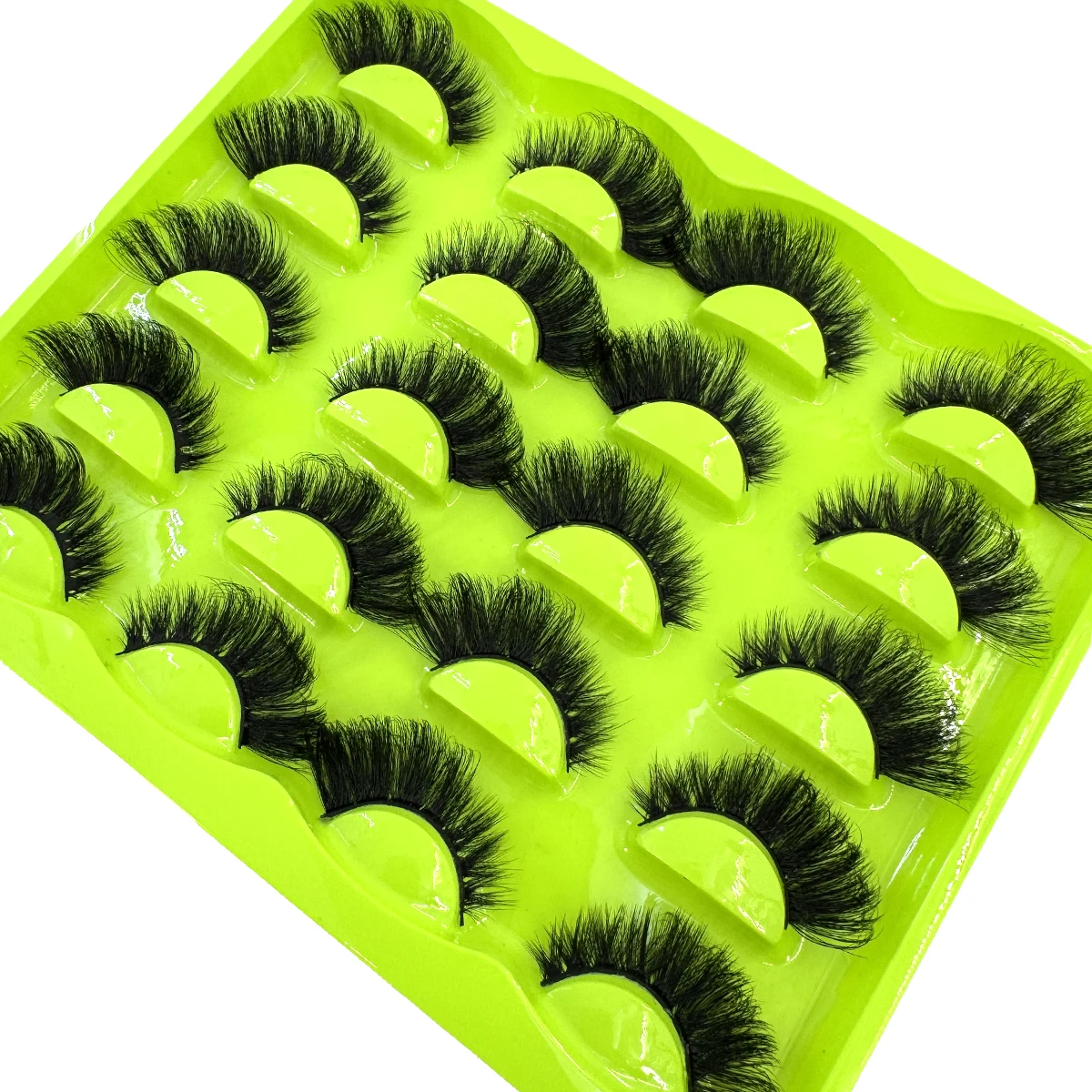 Sztuczne rzęsy 3D z imitacji norki 10 par puszyte efekt kociego oka Jasny