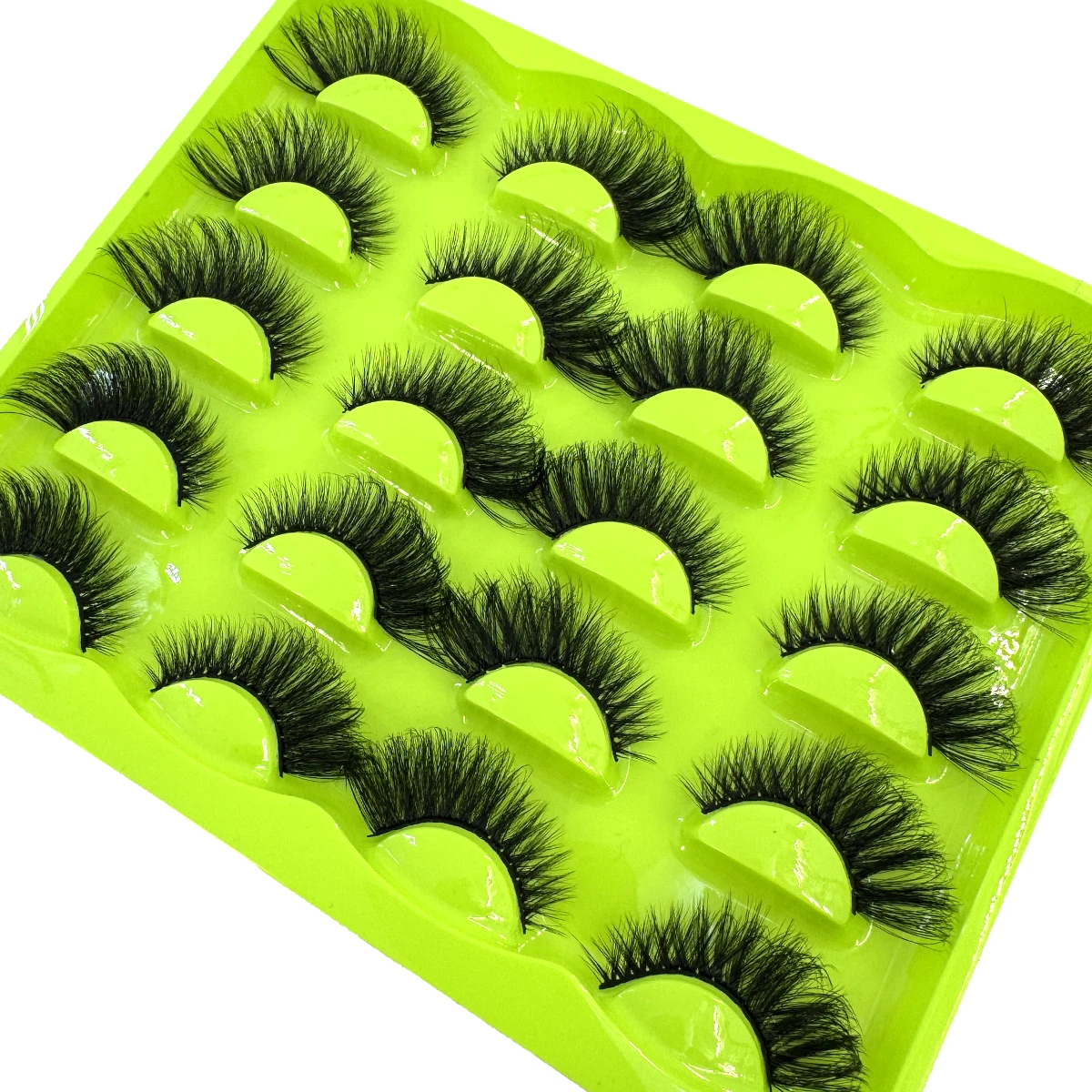 Sztuczne rzęsy 3D z imitacji norki 10 par puszyte efekt kociego oka Miedź