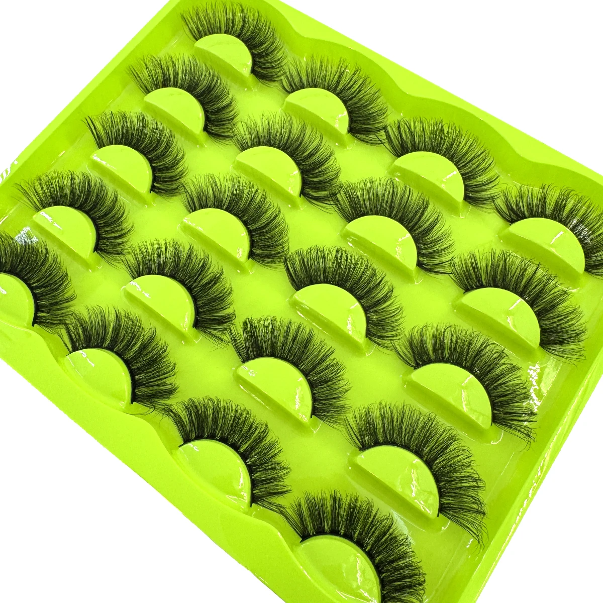 Sztuczne rzęsy 3D z imitacji norki 10 par puszyte efekt kociego oka Srebrny