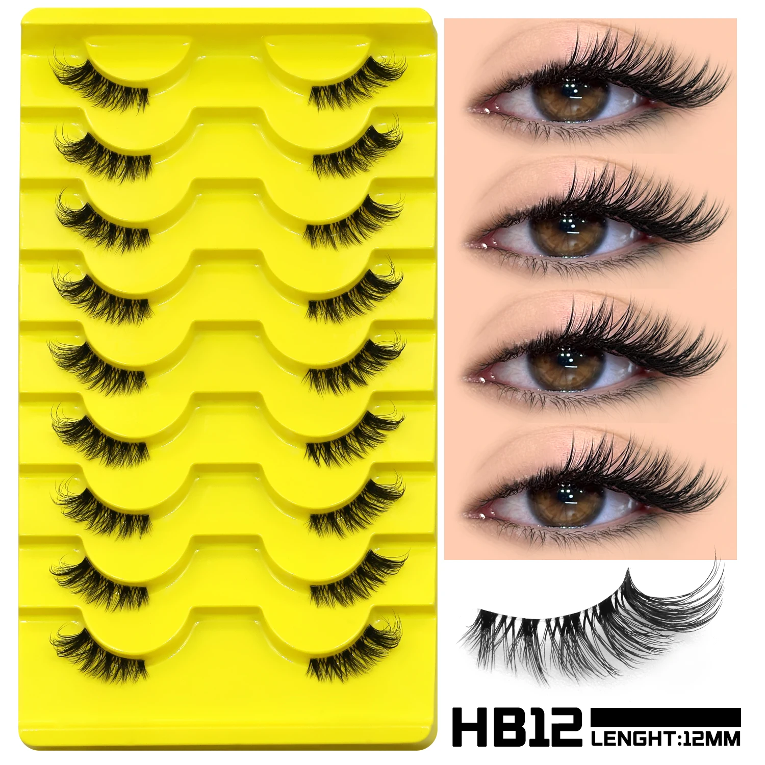 Sztuczne rzęsy Cat Eye 3D z norki wispy multipack Czarny i czerwony