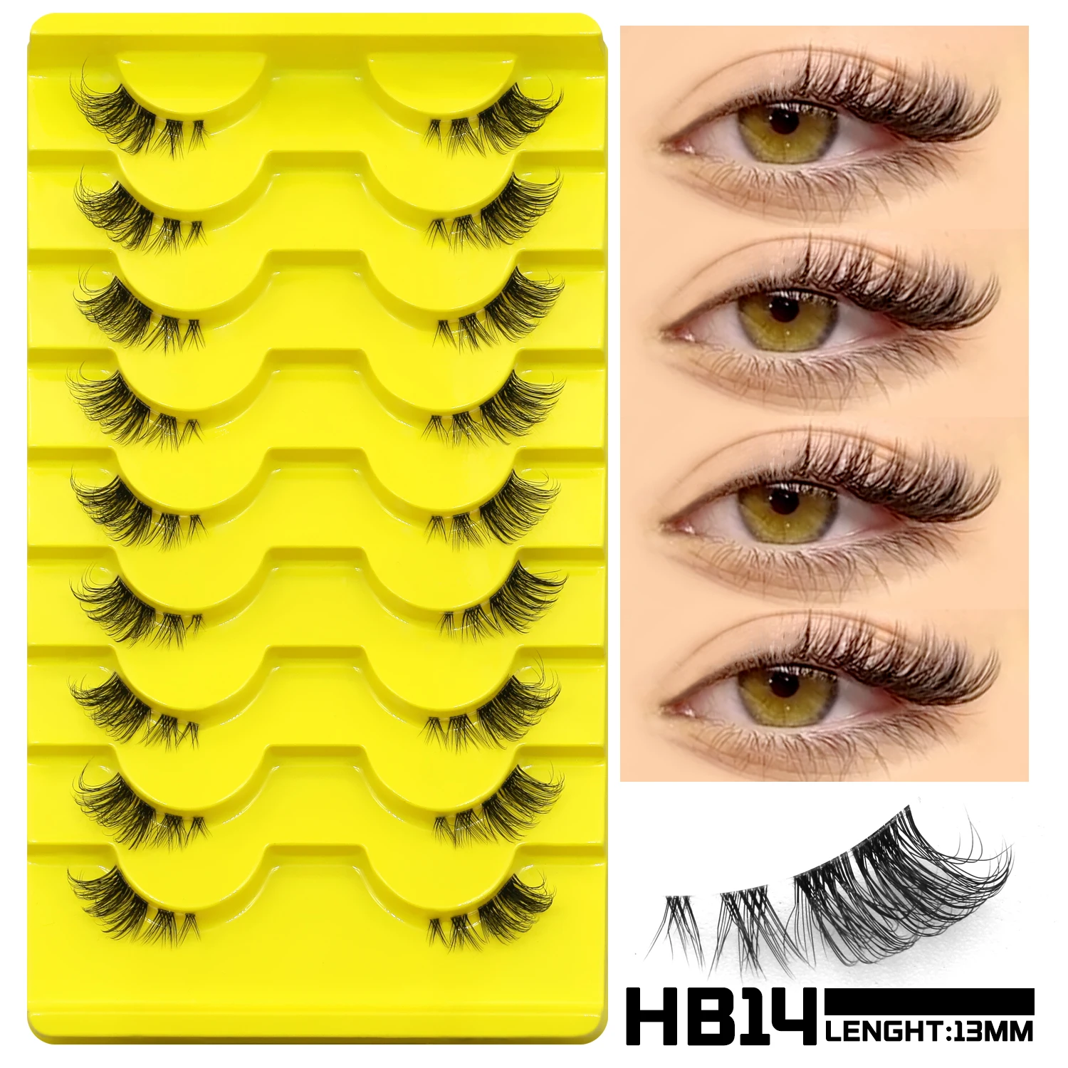 Sztuczne rzęsy Cat Eye 3D z norki wispy multipack Czarny i srebrny