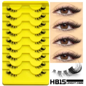 Sztuczne rzęsy Cat Eye 3D z norki wispy multipack Róża czerwona