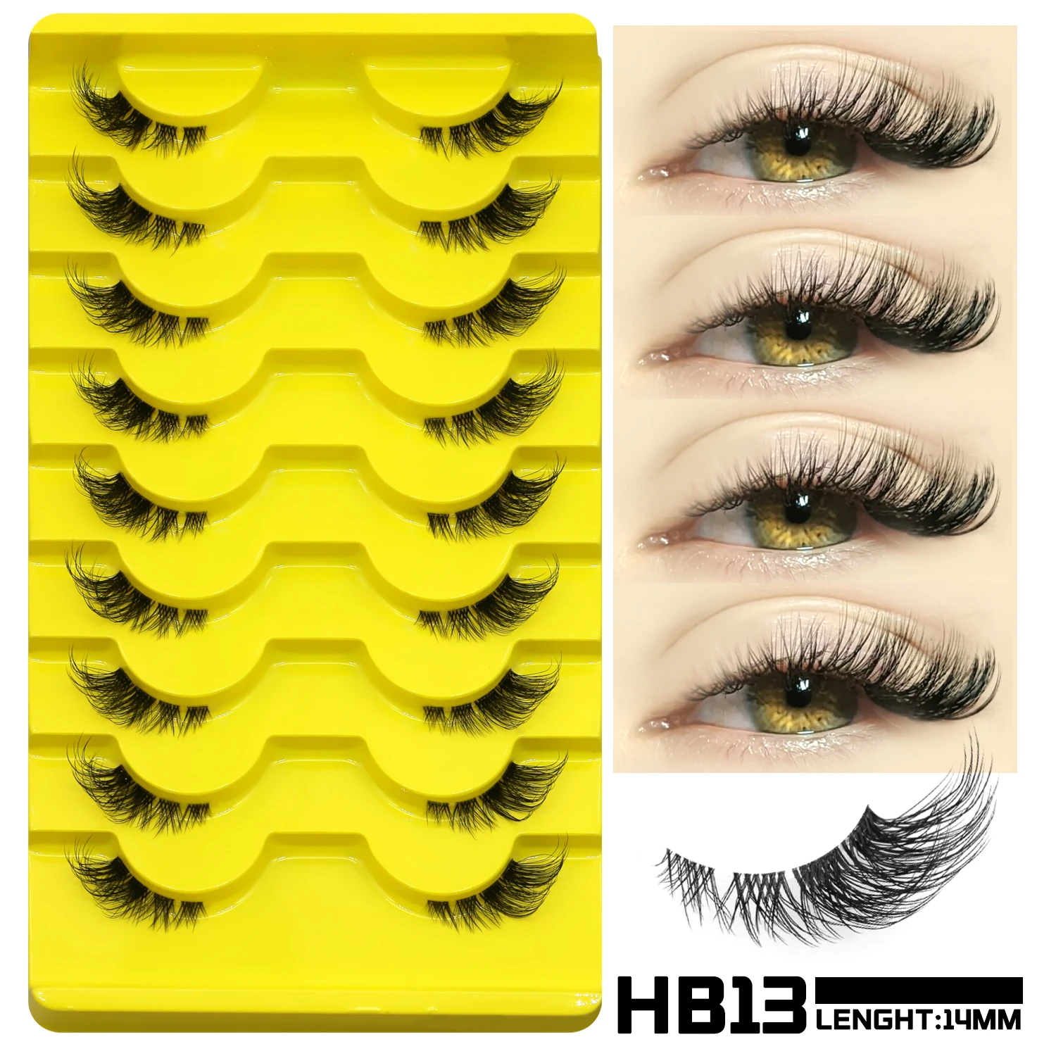 Sztuczne rzęsy Cat Eye 3D z norki wispy multipack Szczotkowany chrom