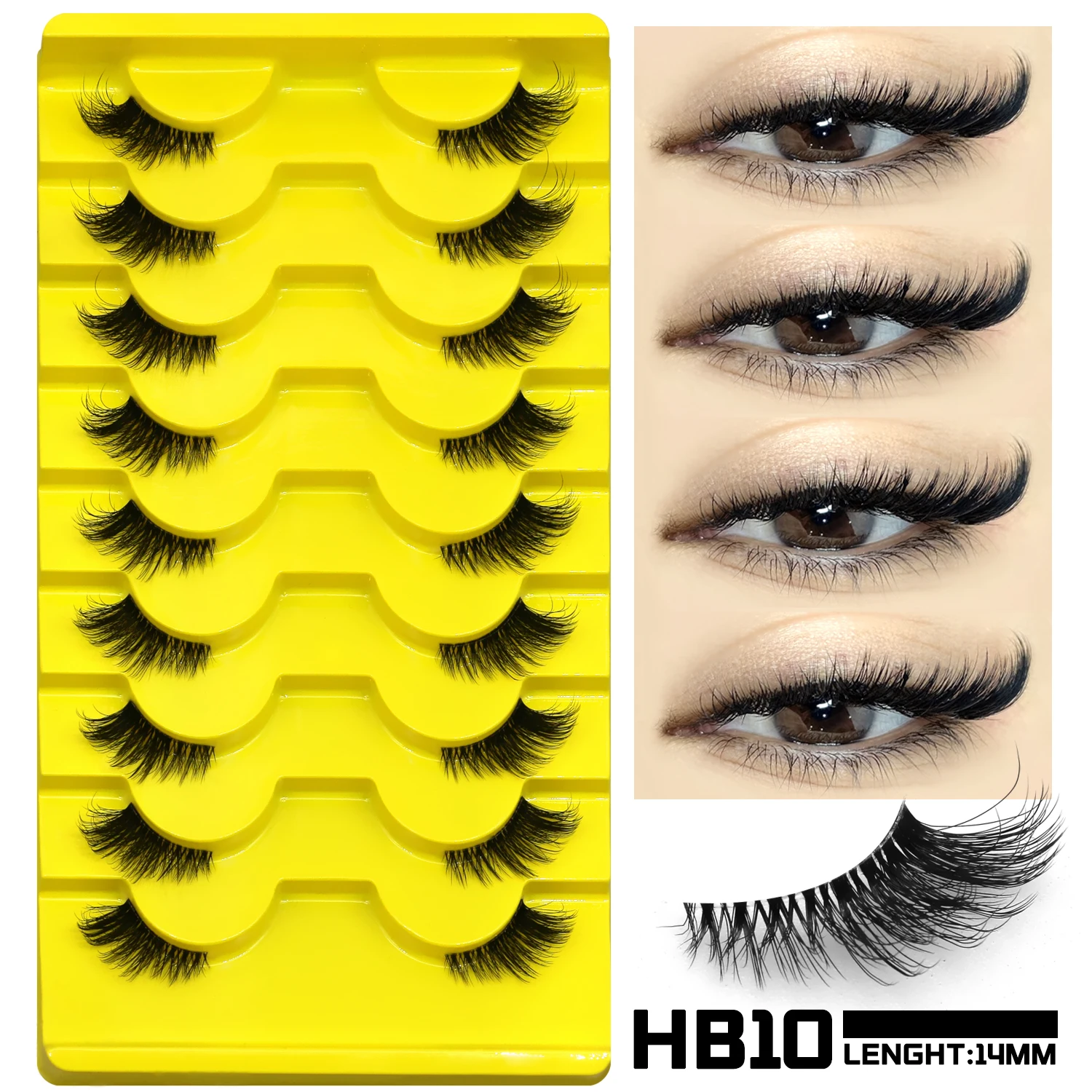 Sztuczne rzęsy Cat Eye 3D z norki wispy multipack Szczotkowany mosiądz