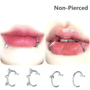 Sztuczny piercing do nosa septum klips bez przekłucia Biały