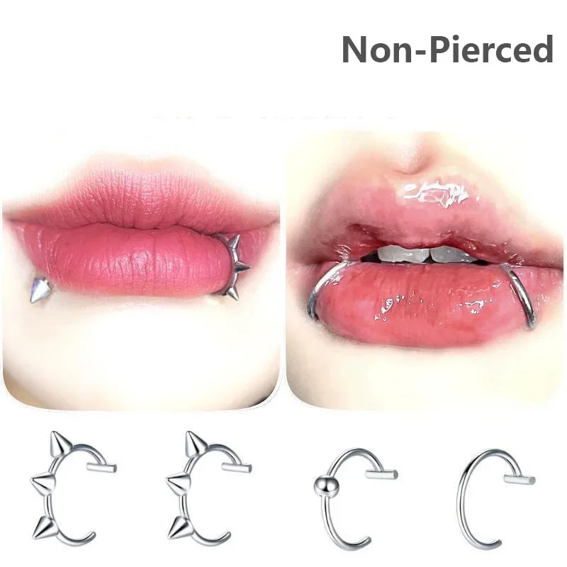 Sztuczny piercing do nosa septum klips bez przekłucia Biały