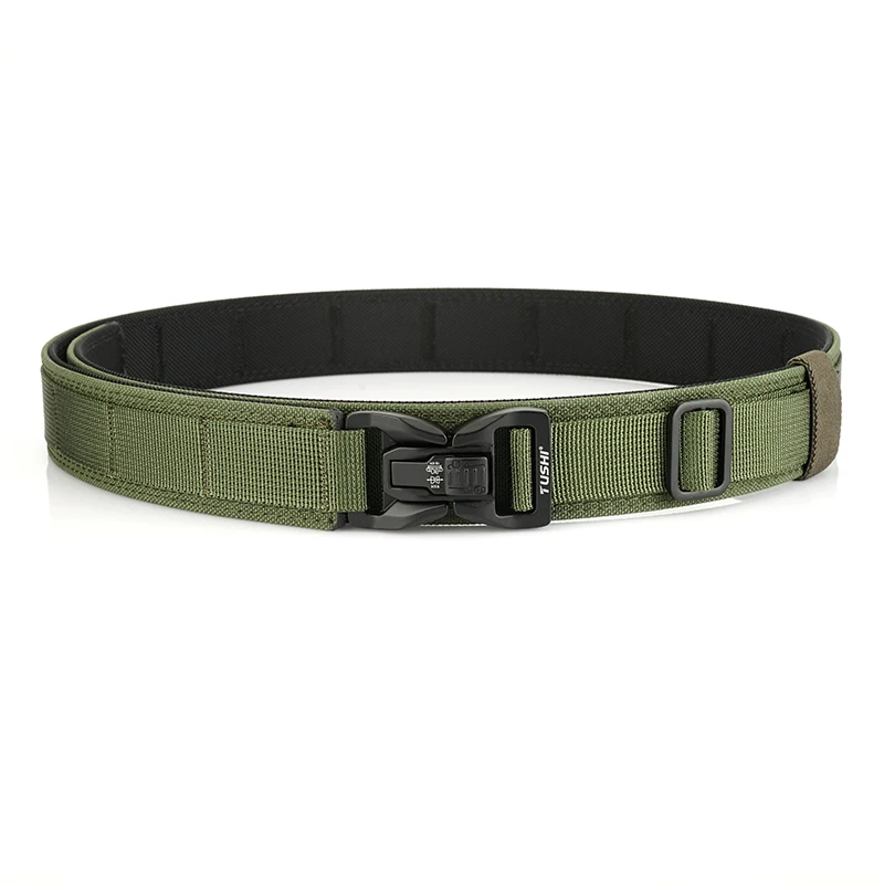 Sztywny pas taktyczny nylonowy z klamrą Quick Release – policyjny Khaki