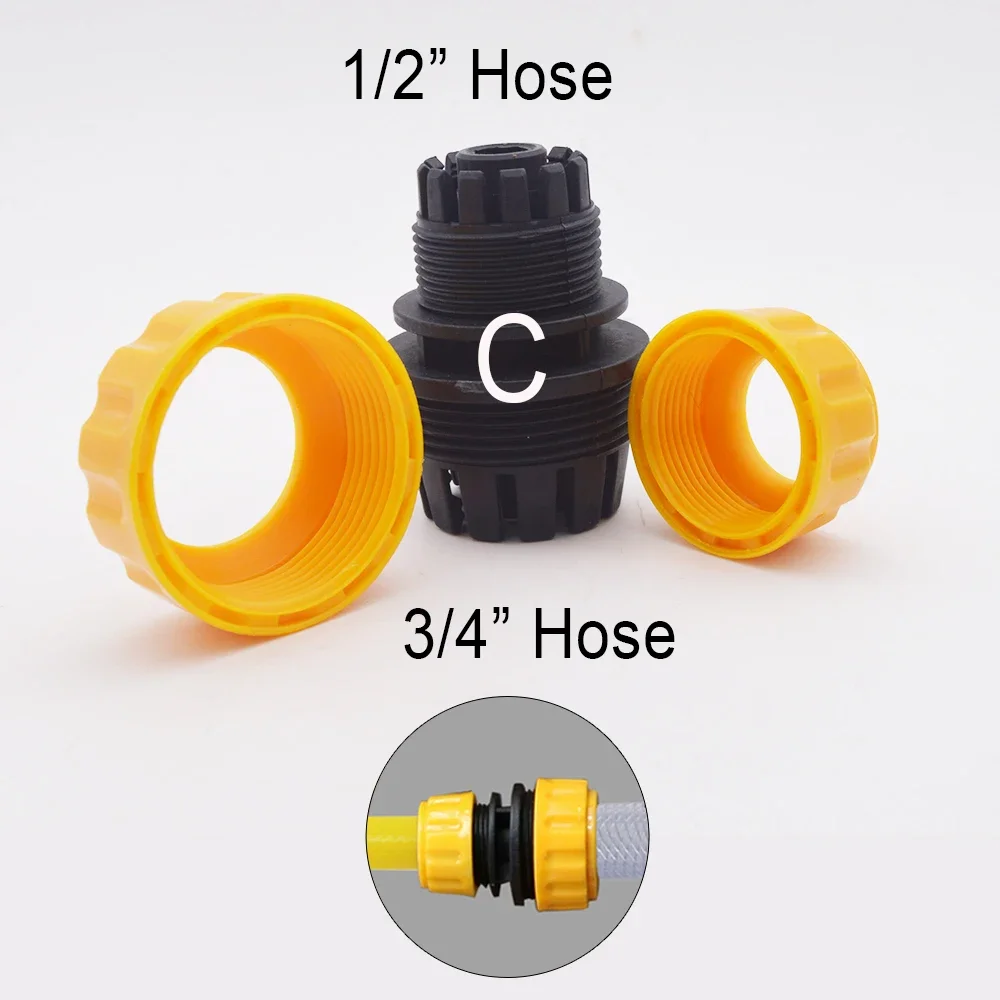 Szybkozłącze do węża ogrodowego z adapterem PVC 3/4'' Srebrny