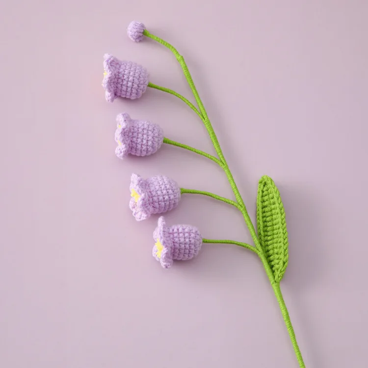 Szydełkowa orchidea w doniczce z podświetleniem LED Czerwony