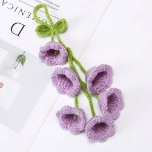 Szydełkowa orchidea w doniczce z podświetleniem LED Pomarańczowy