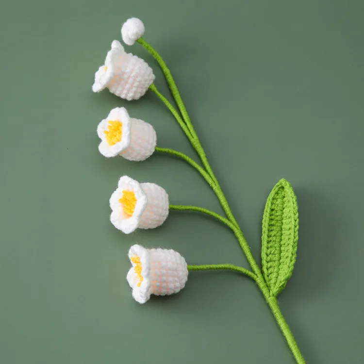 Szydełkowa orchidea w doniczce z podświetleniem LED żółty