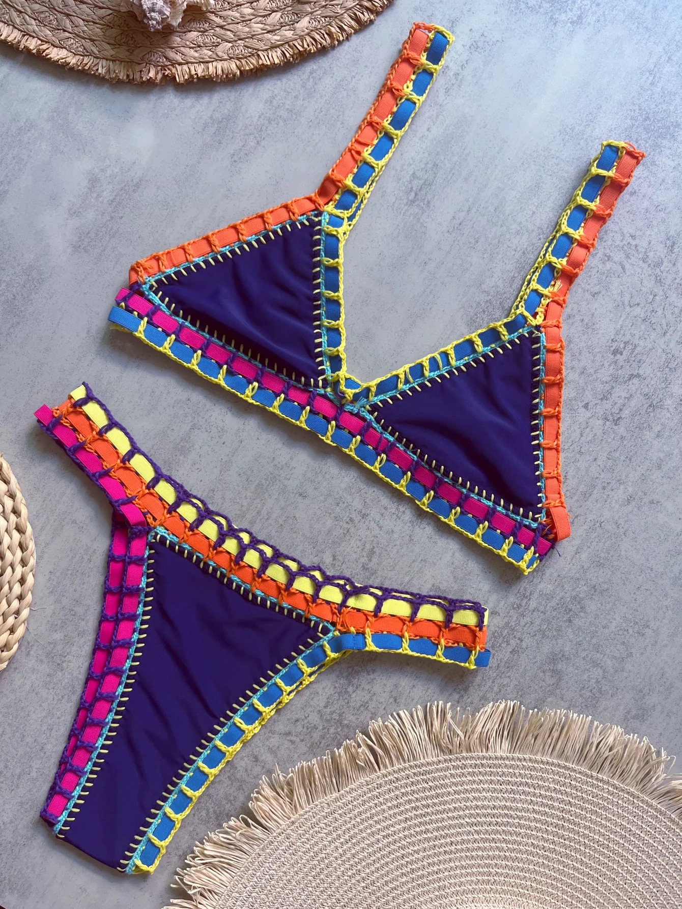 Szydełkowe bikini brazylijskie bandeau Gz002
