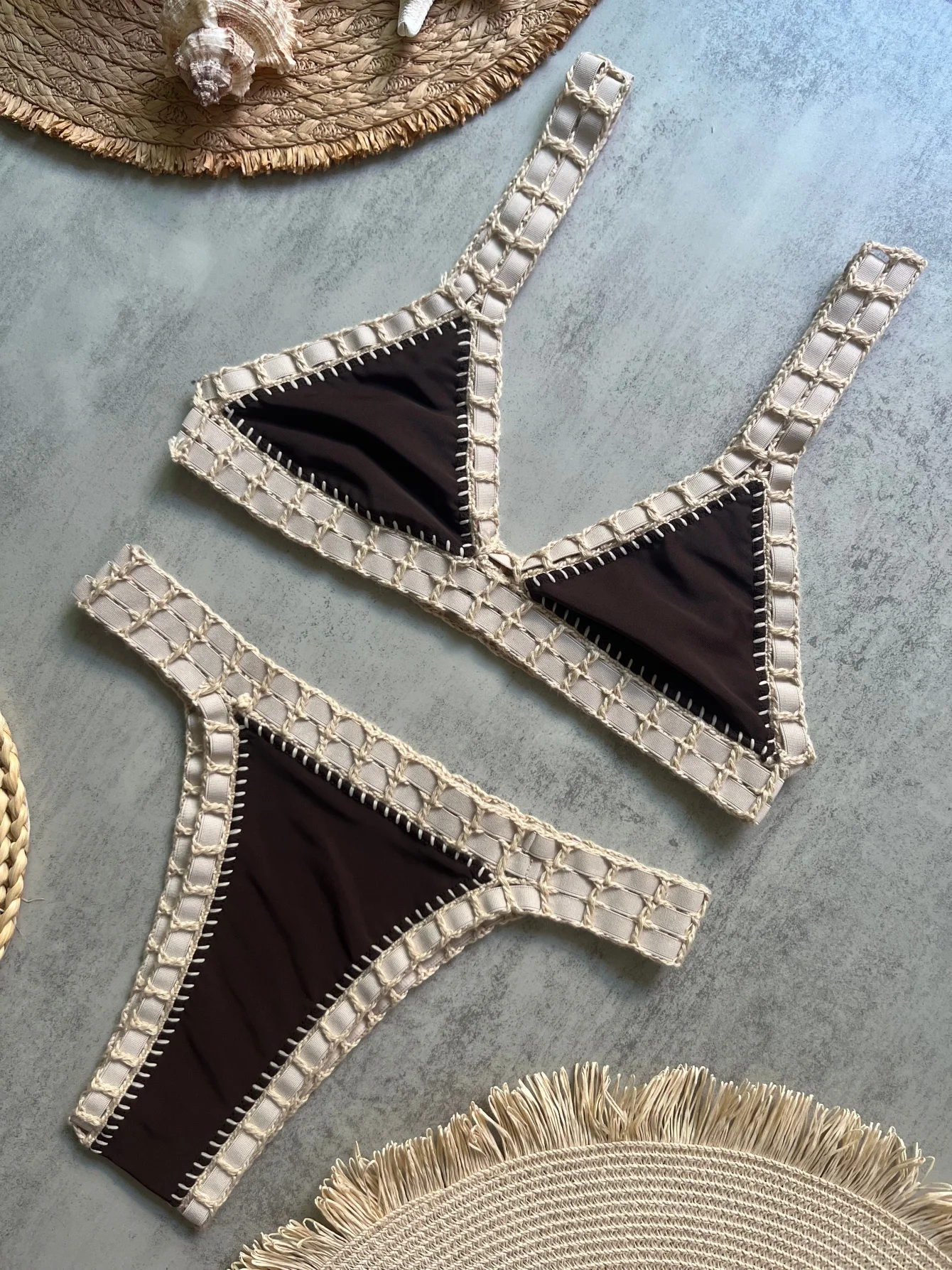 Szydełkowe bikini brazylijskie bandeau Gz003