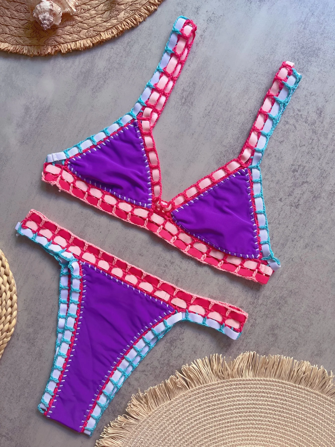 Szydełkowe bikini brazylijskie bandeau Gz005