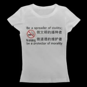 T-shirt damski Y2k emo z nadrukiem w stylu vintage Biały