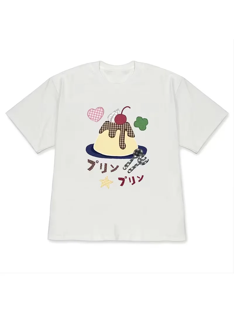 T-shirt z nadrukiem puddingu 1