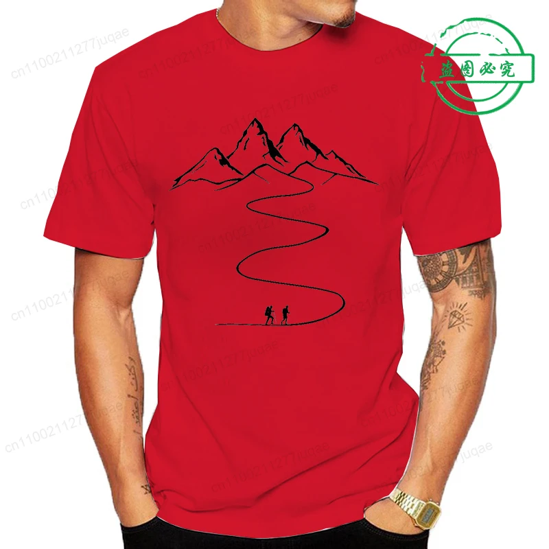 T-shirt unisex z nadrukiem górskiego szlaku 1 1 2