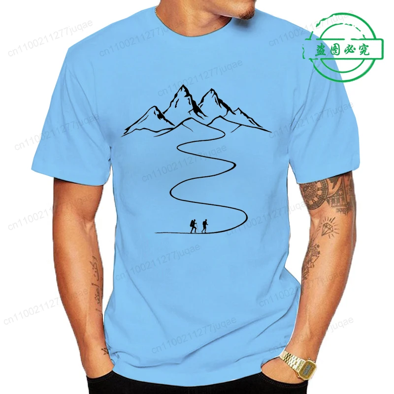 T-shirt unisex z nadrukiem górskiego szlaku 1 1 8