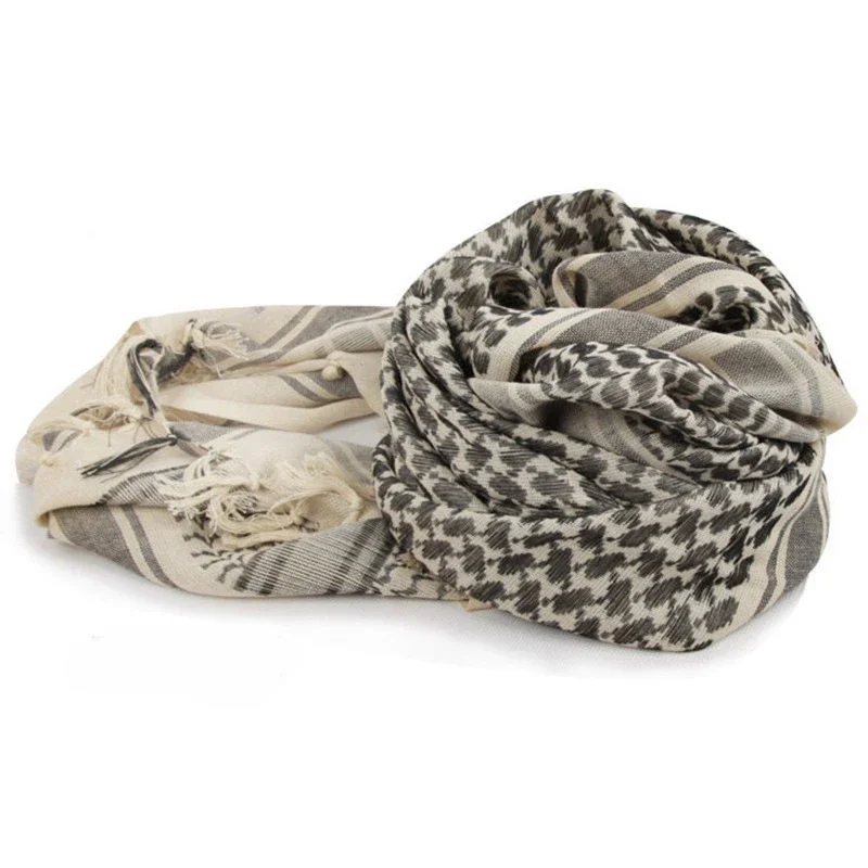 Taktyczny szal arabski keffiyeh — bawełniana chusta na głowę i szyję zimowa żółty