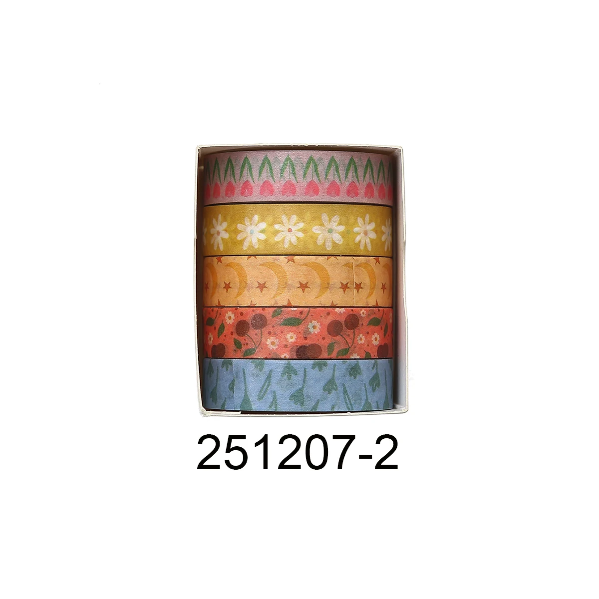 Taśmy washi retro w kwiaty do scrapbookingu i dekoracji Biały